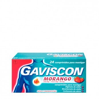 Gaviscon Morango 24 Comprimidos Mastigáveis