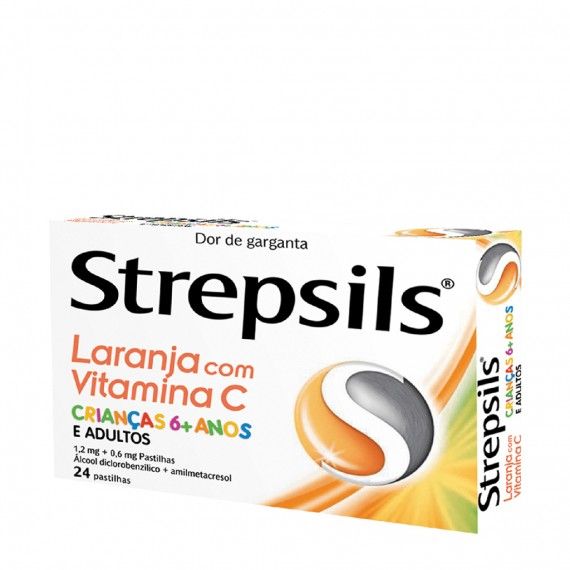 Strepsils 1.2+0.6 mg Laranja com Vitamina C 24 Pastilhas