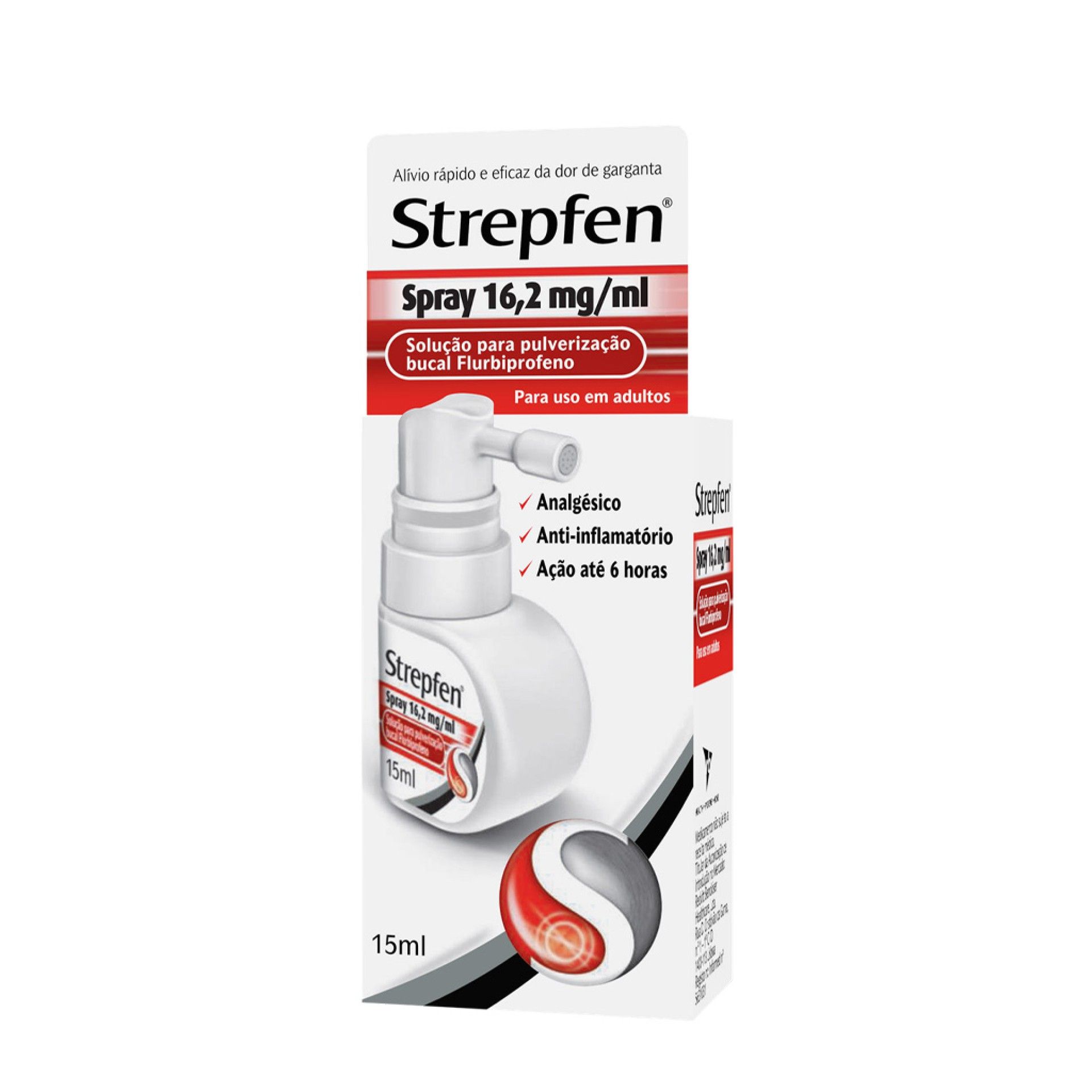 Strepfen 16.2 mg/ml Solução Pulverização Bucal Spray 15 ml