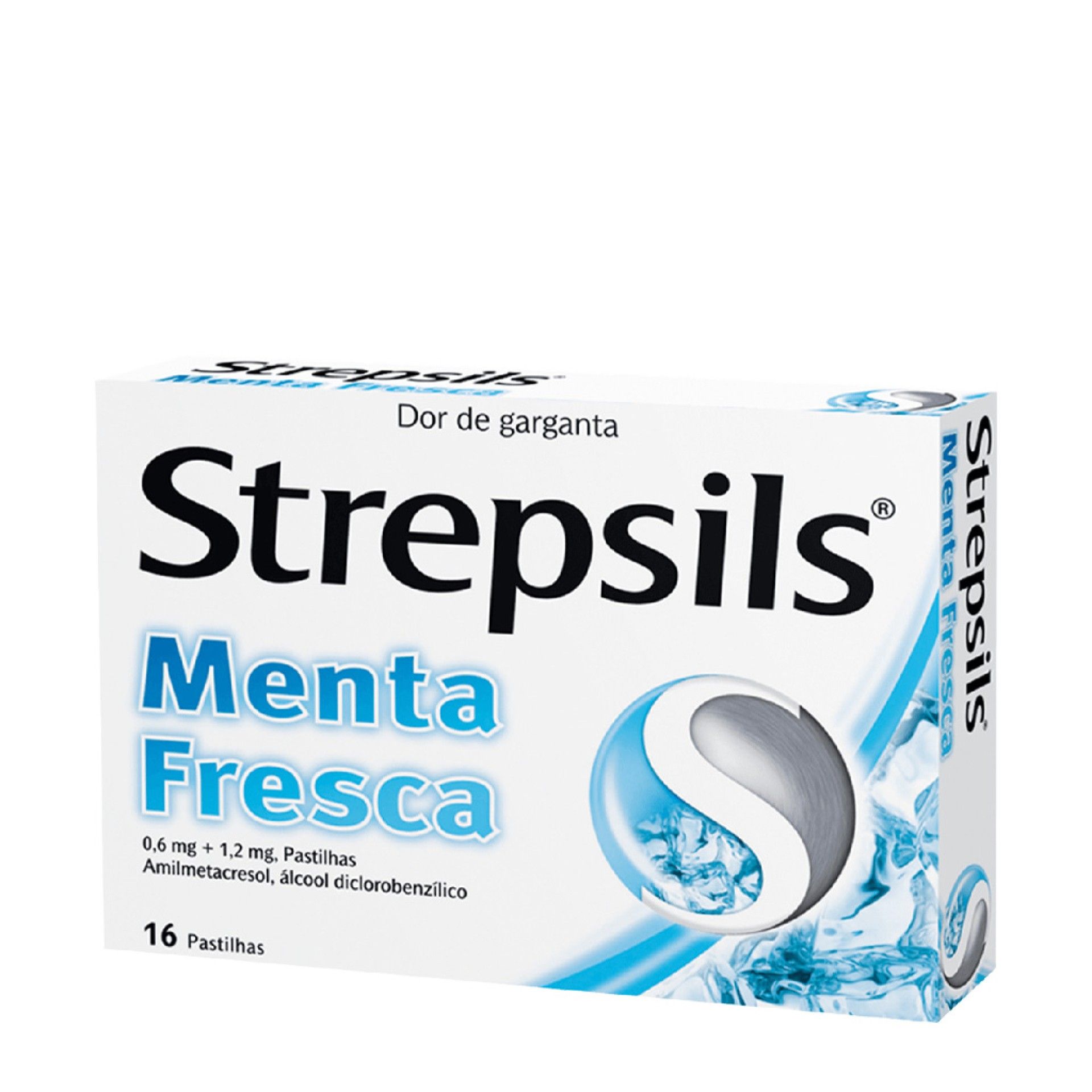 Strepsils 0.6+1.2 mg Menta Fresca 16 Pastilhas