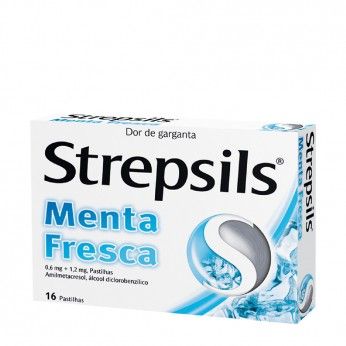Strepsils 0.6+1.2 mg Menta Fresca 16 Pastilhas
