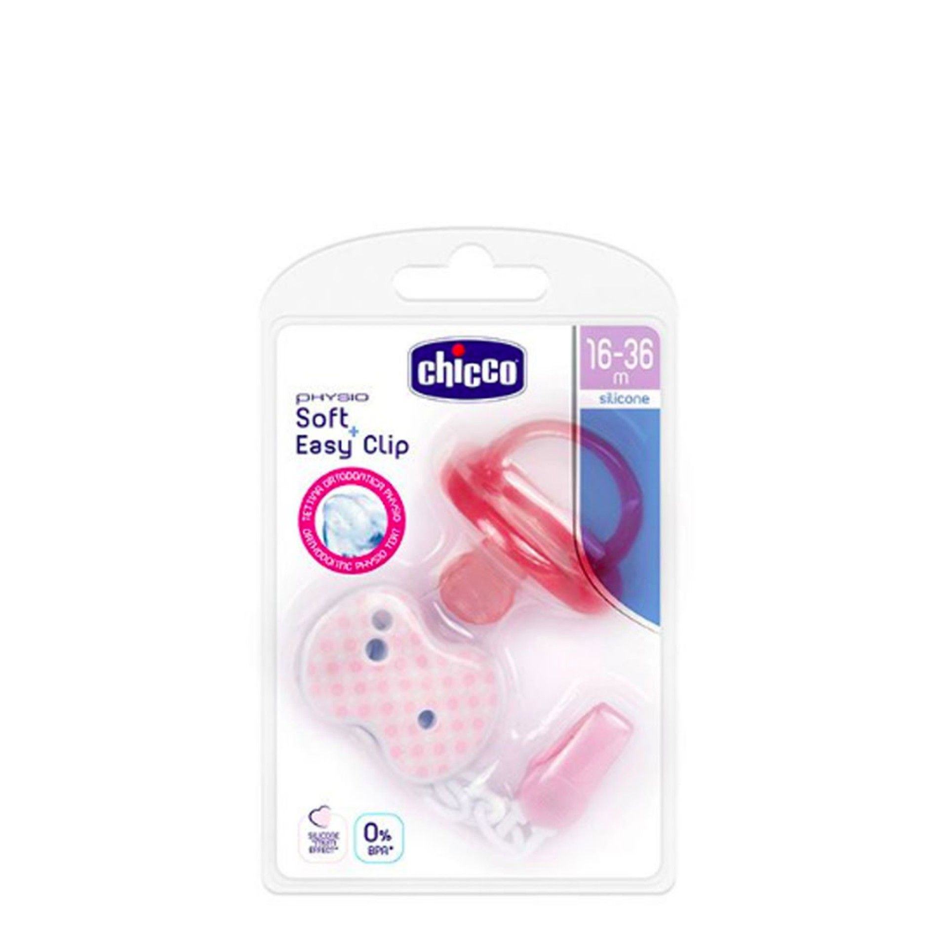 Chicco Chupeta Physio Soft e Easy Clip 16-36m