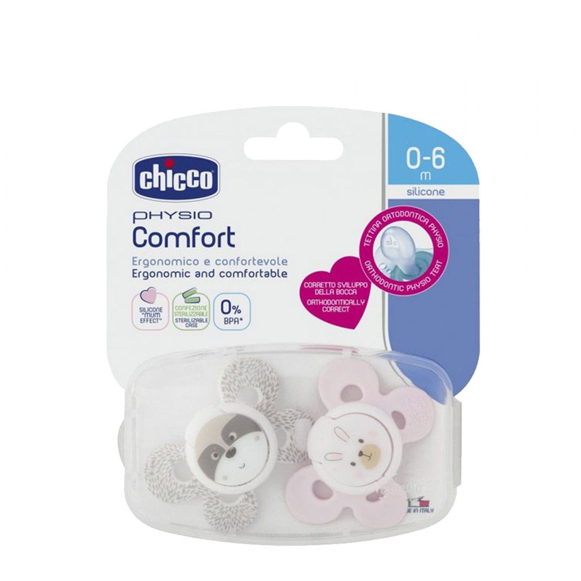Chicco Chupeta Physio Comfort Girl 0-6m 2 un