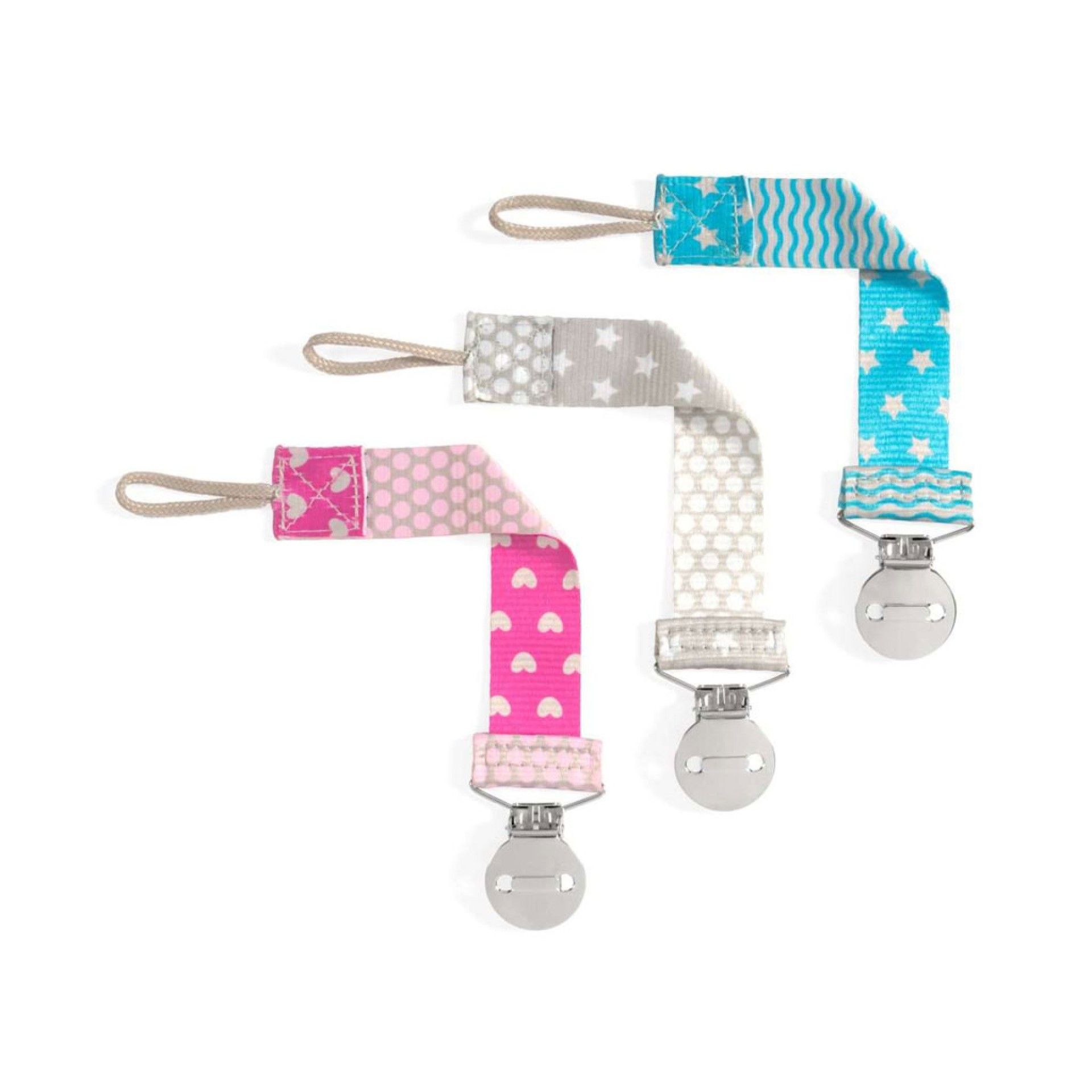 Chicco Clip Chupeta Corações Azul 0m+