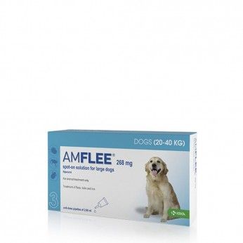 Amflee Spot On 268 mg Cães 20-40 kg 3 Pipetas