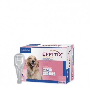 Effitix 268 mg/2400 mg Cães 20-40 kg 4 Pipetas
