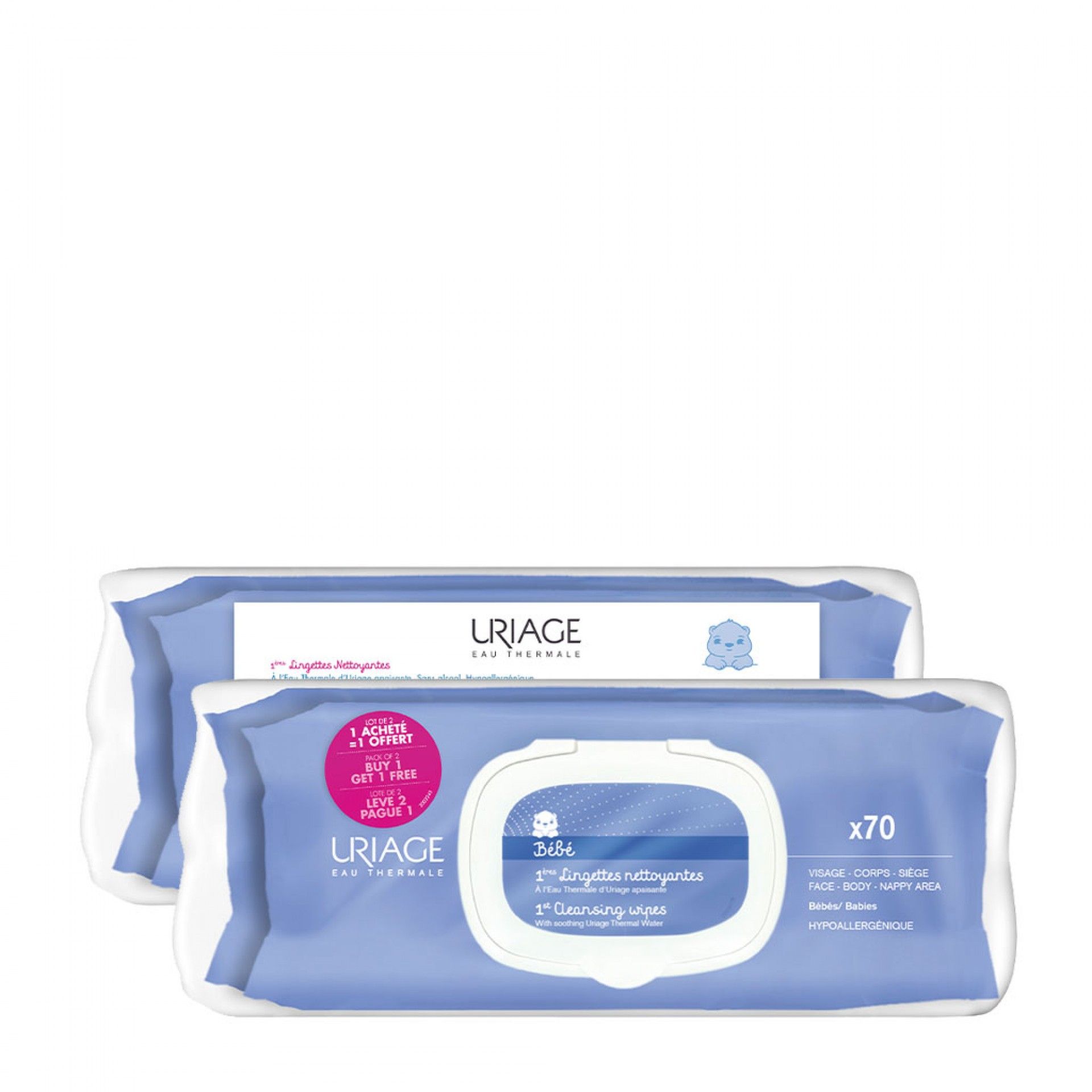 Uriage 1ºs Toalhitas Duo 70 Toalhitas