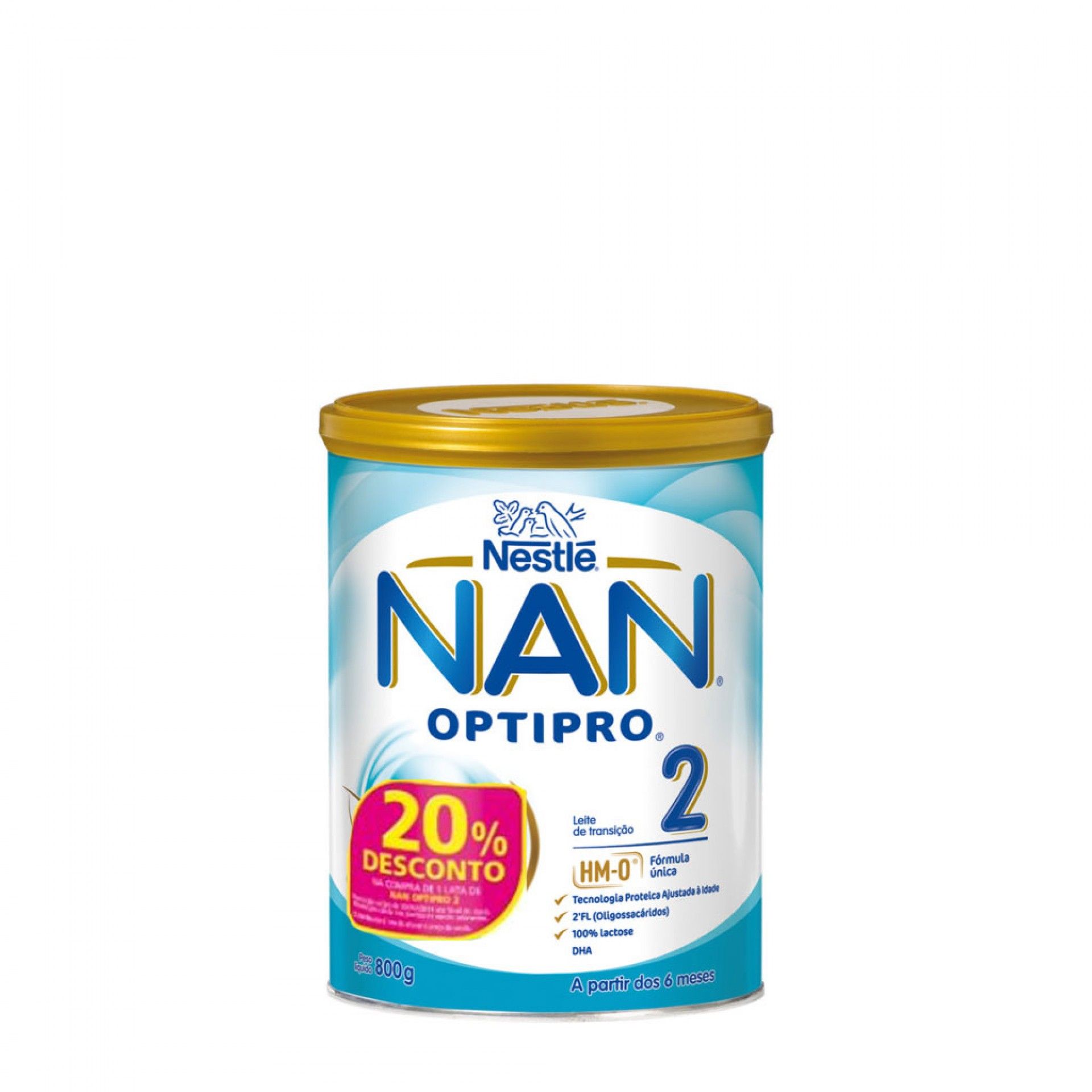 Nan Optipro 2 Leite de Transição 800 g + Oferta 20%