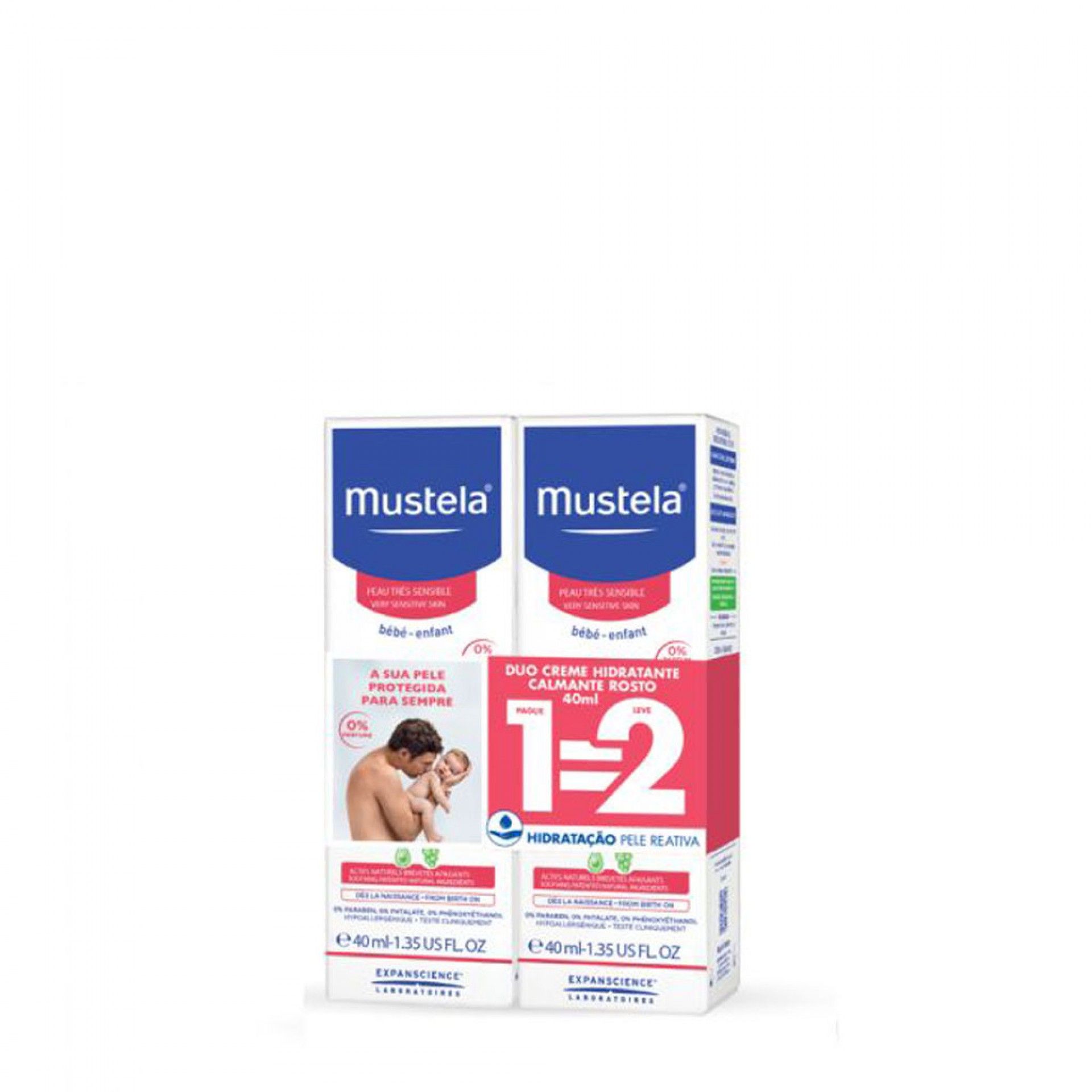 Mustela Bebé Creme Hydra Rosto Sem Perfume DUO OFERTA 2ª Unidade