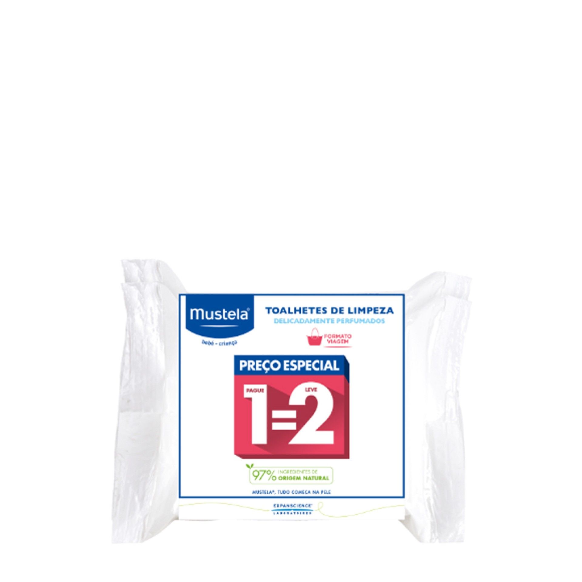 Mustela Toalhitas de Limpeza Rosto Formato Viagem DUO