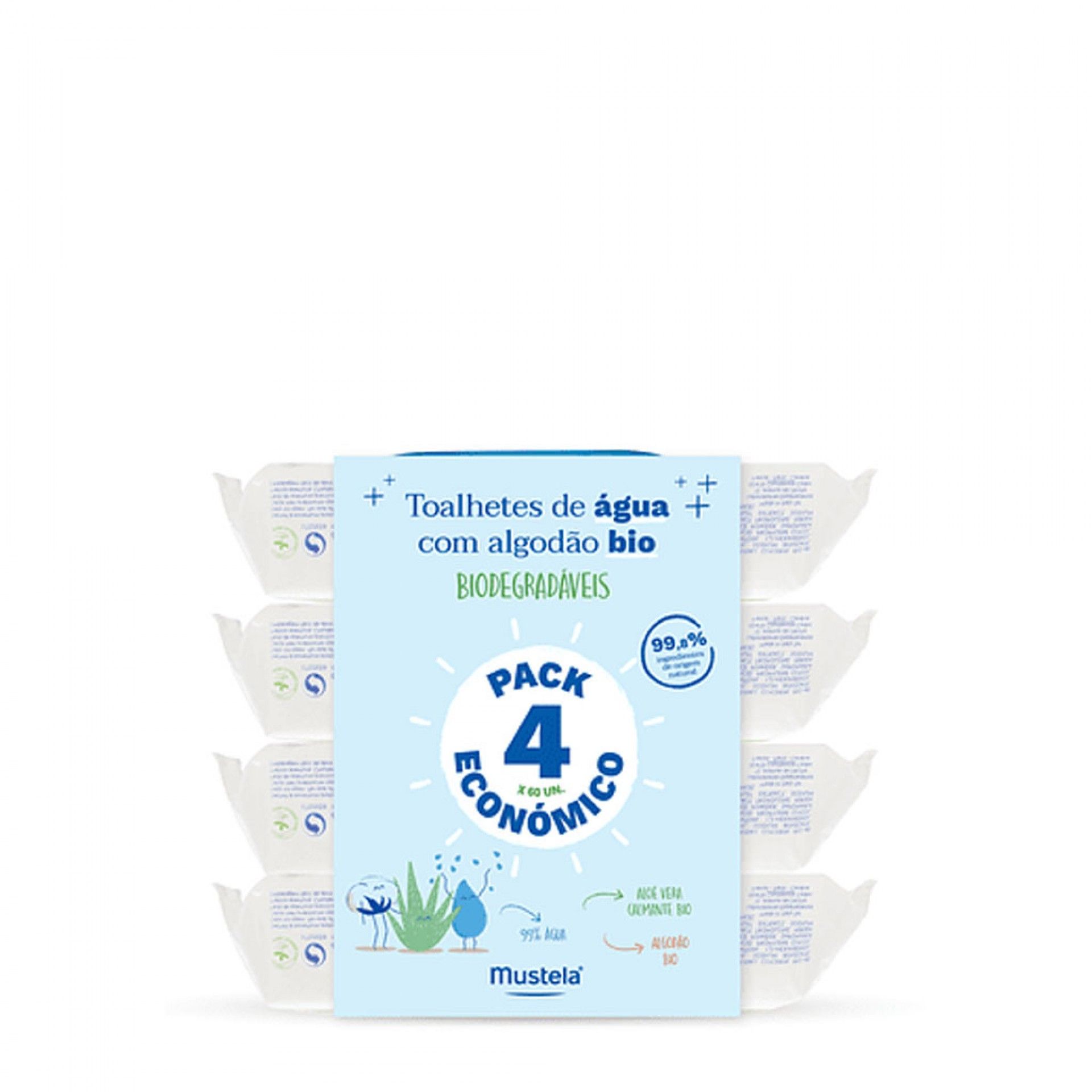 Mustela Bebé Toalhetes de Limpeza de Água