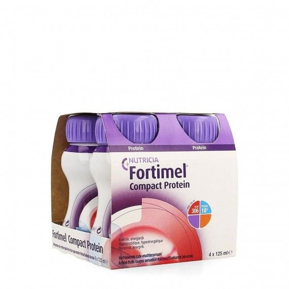 Fortimel Compact Protein Frutos Vermelhos Pack 4