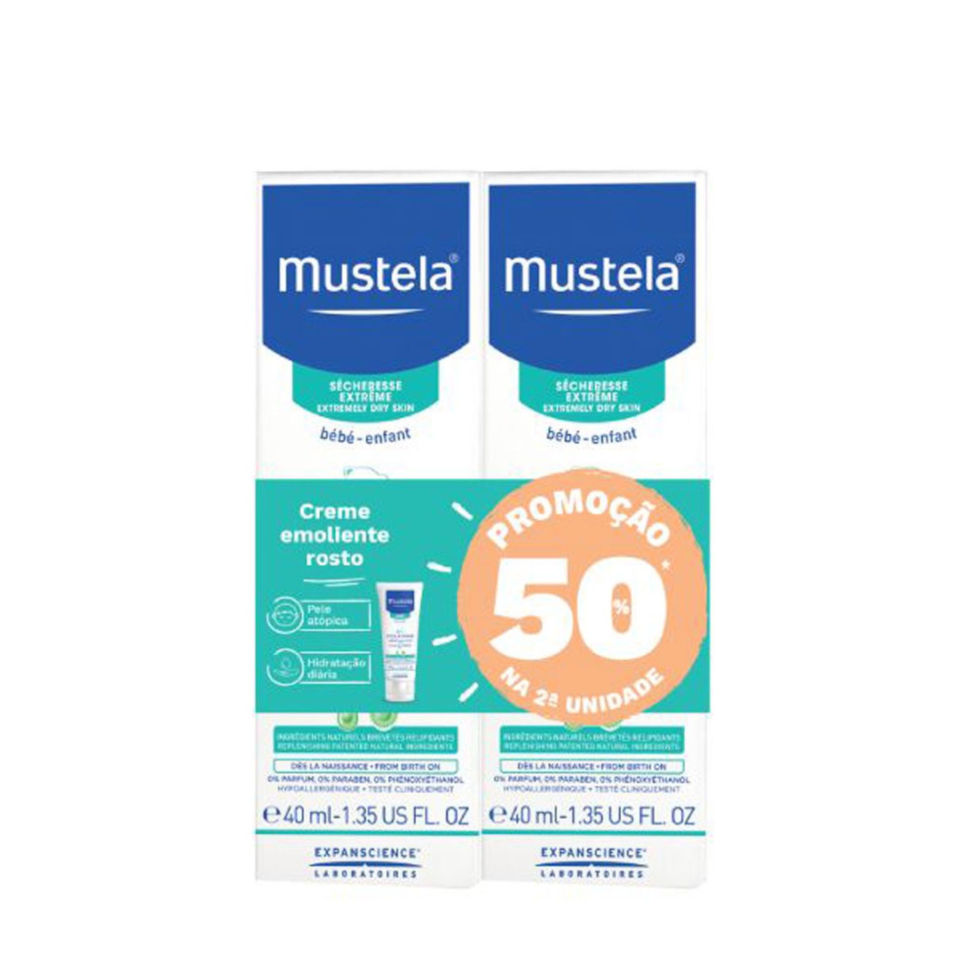 Mustela Bebé Stelatopia Creme Rosto -50% 2ª un