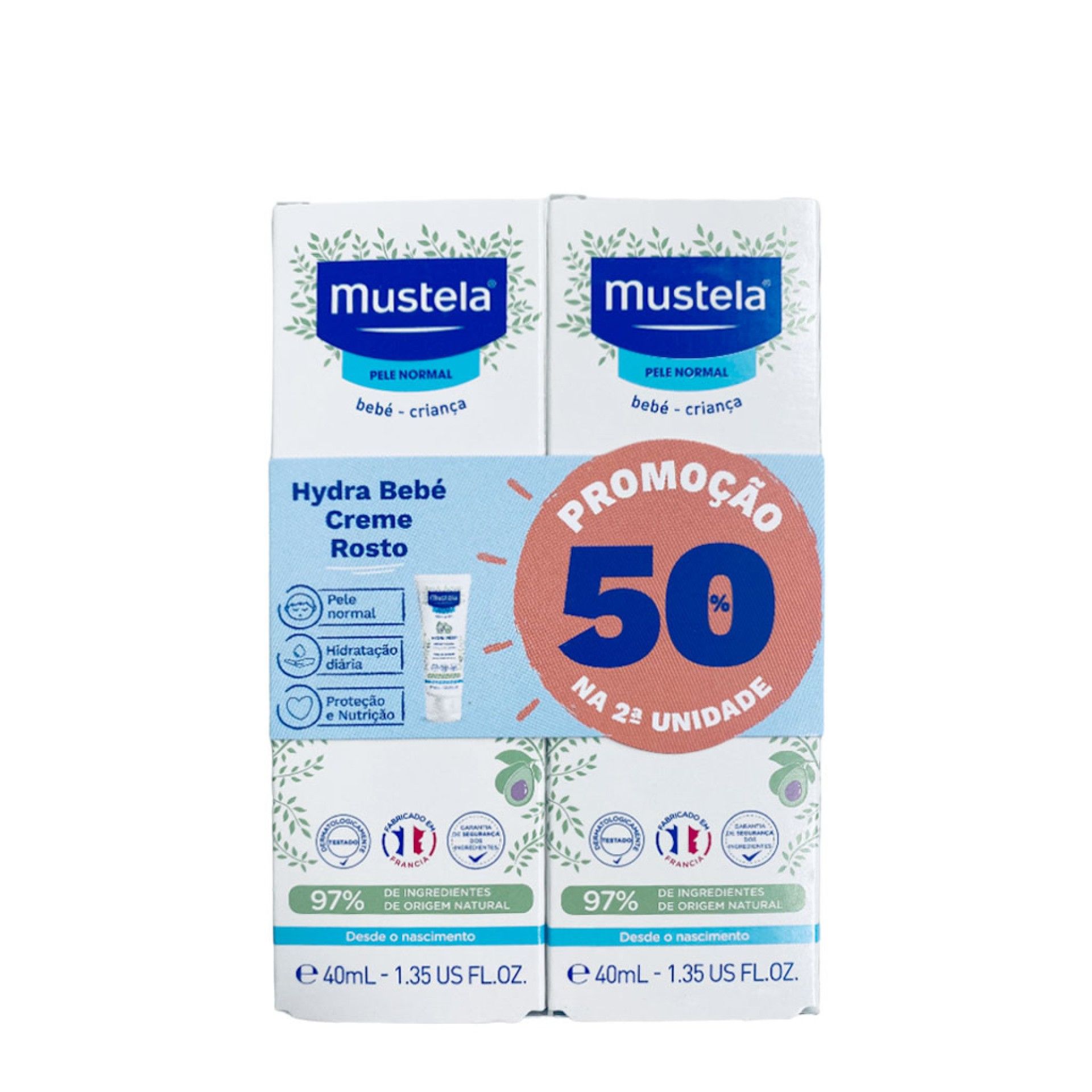 Mustela Bebé Hydra Bebé Creme Rosto -50% 2ª un