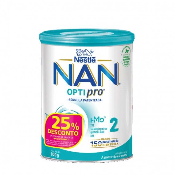 Nan Optipro 2 Leite de Transio 800 g + Oferta 25%