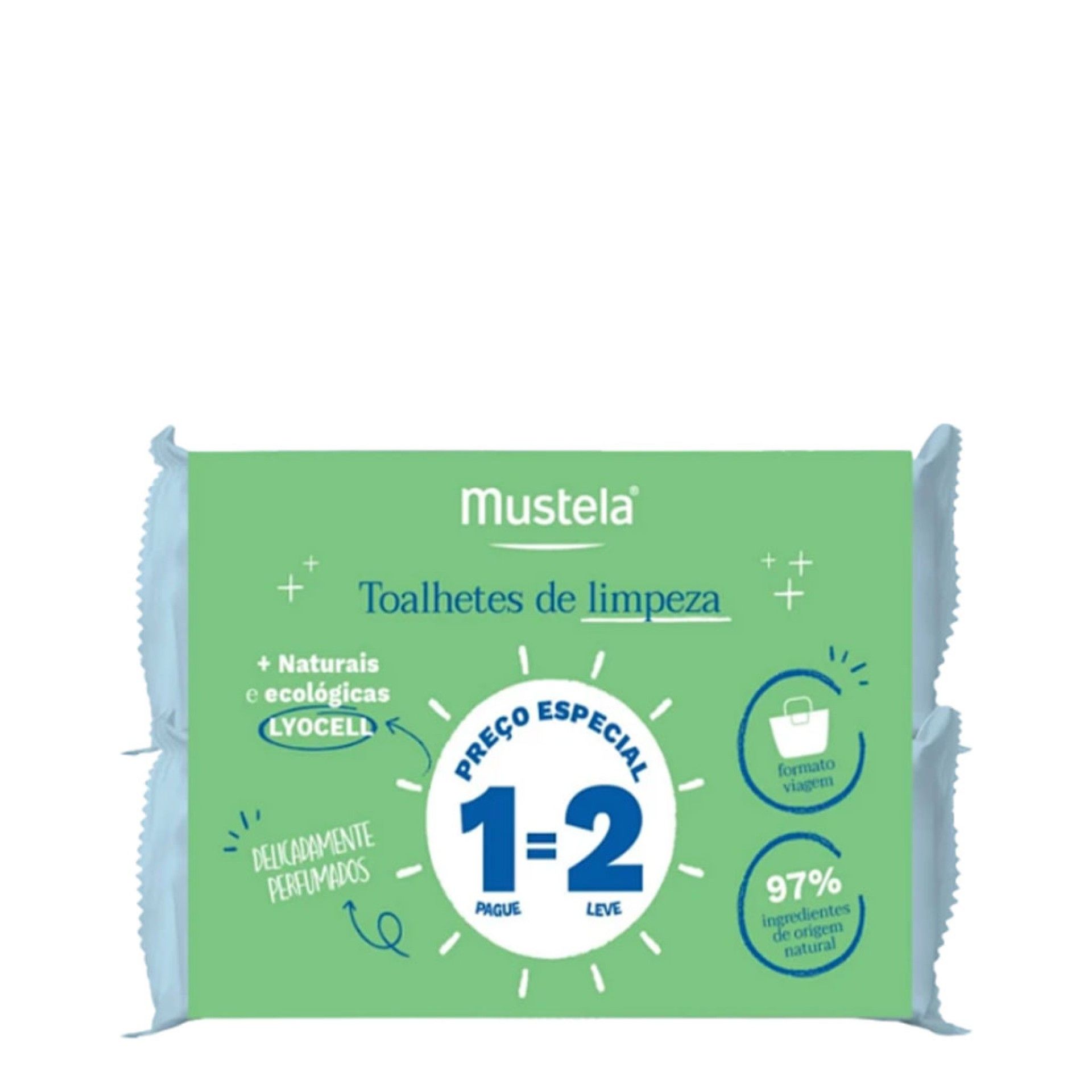 Mustela Bebé Toalhetes de Limpeza Lyocell 20 Toalhetes 1=2
