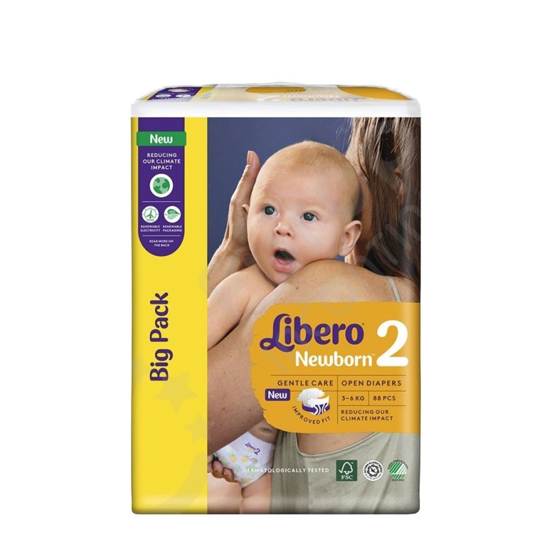 Libero Newborn Fraldas Tamanho 2 Big Pack 86 un