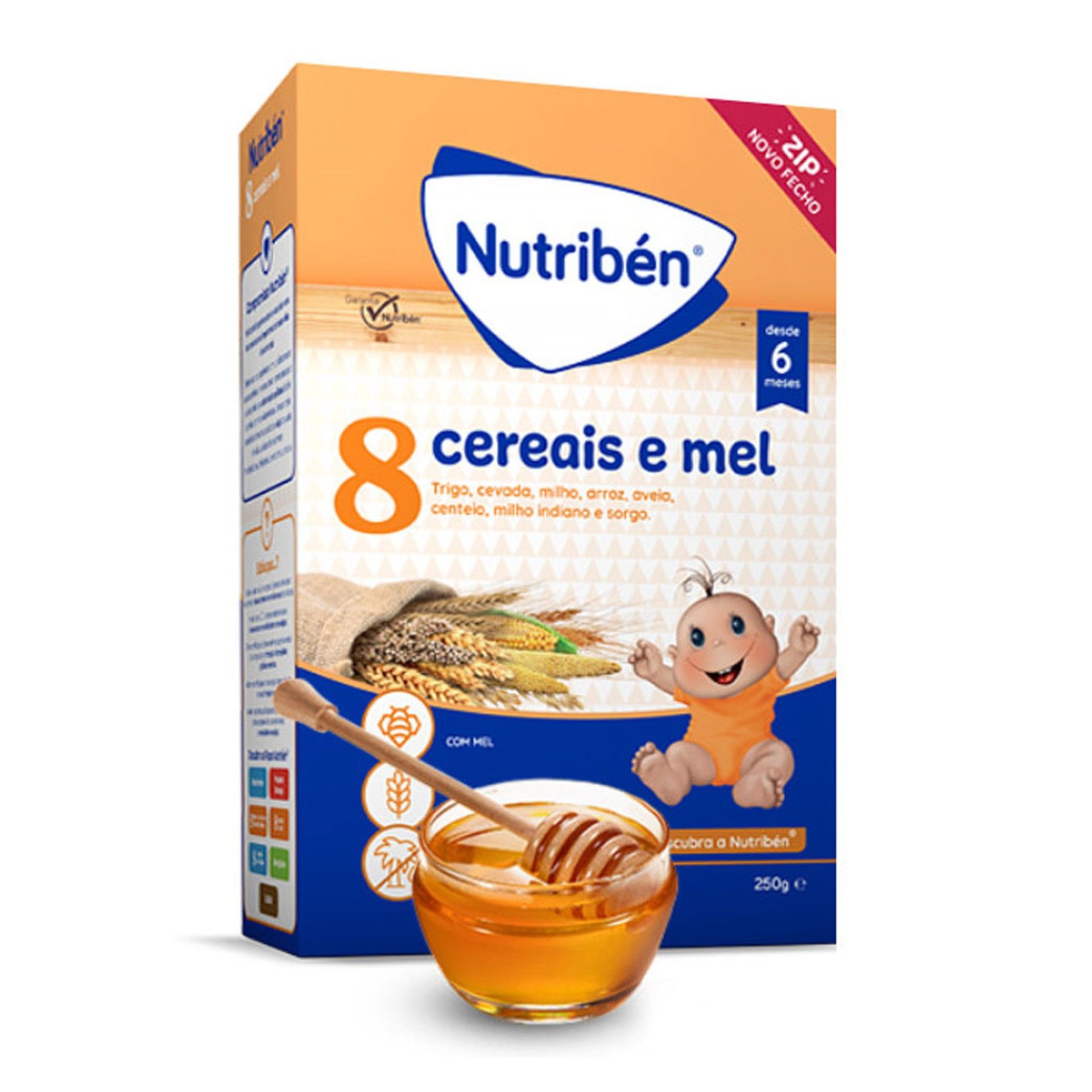 Nutribén Farinha 8 Cereais e Mel Não Láctea
