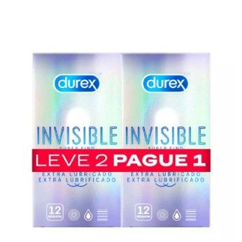 Durex Invisible Extra Lubrificado Preservativos DUO