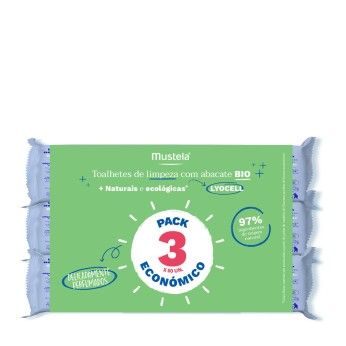 Mustela Bebé Toalhetes de Limpeza Lyocell Pack 3