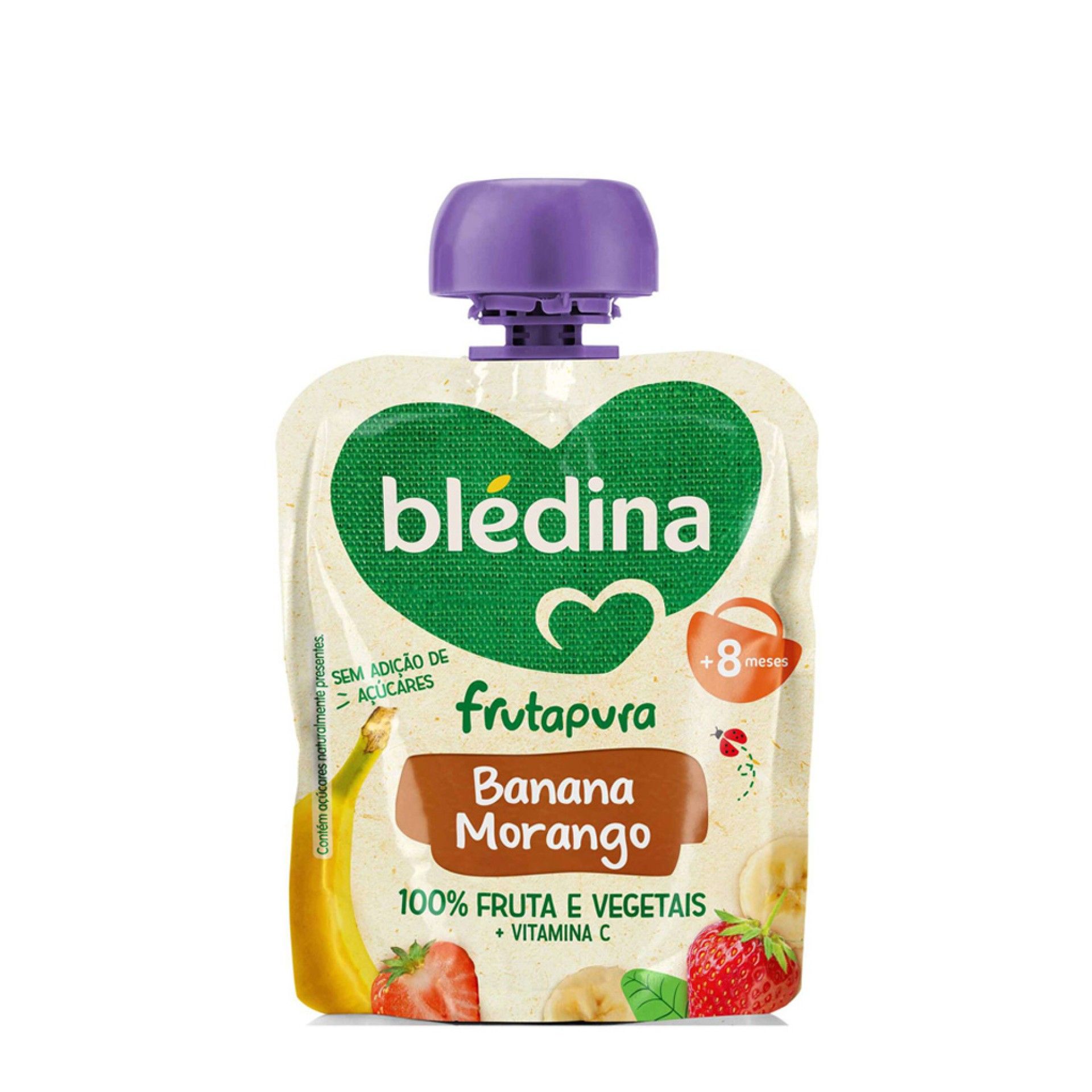 Blédina Frutapura Saqueta Banana Morango +8m