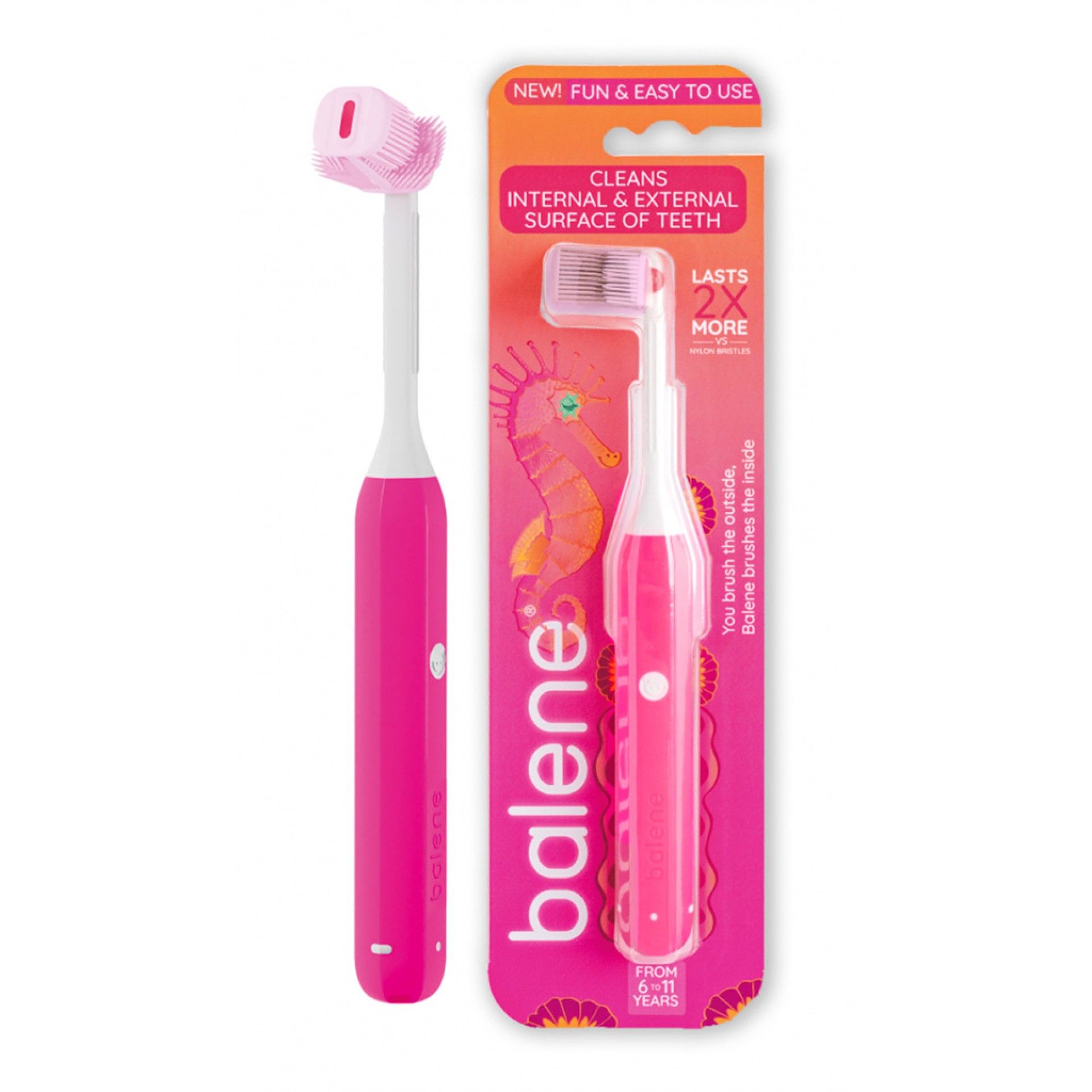 Escova Dentes Kids Fucsia 6-11 anos