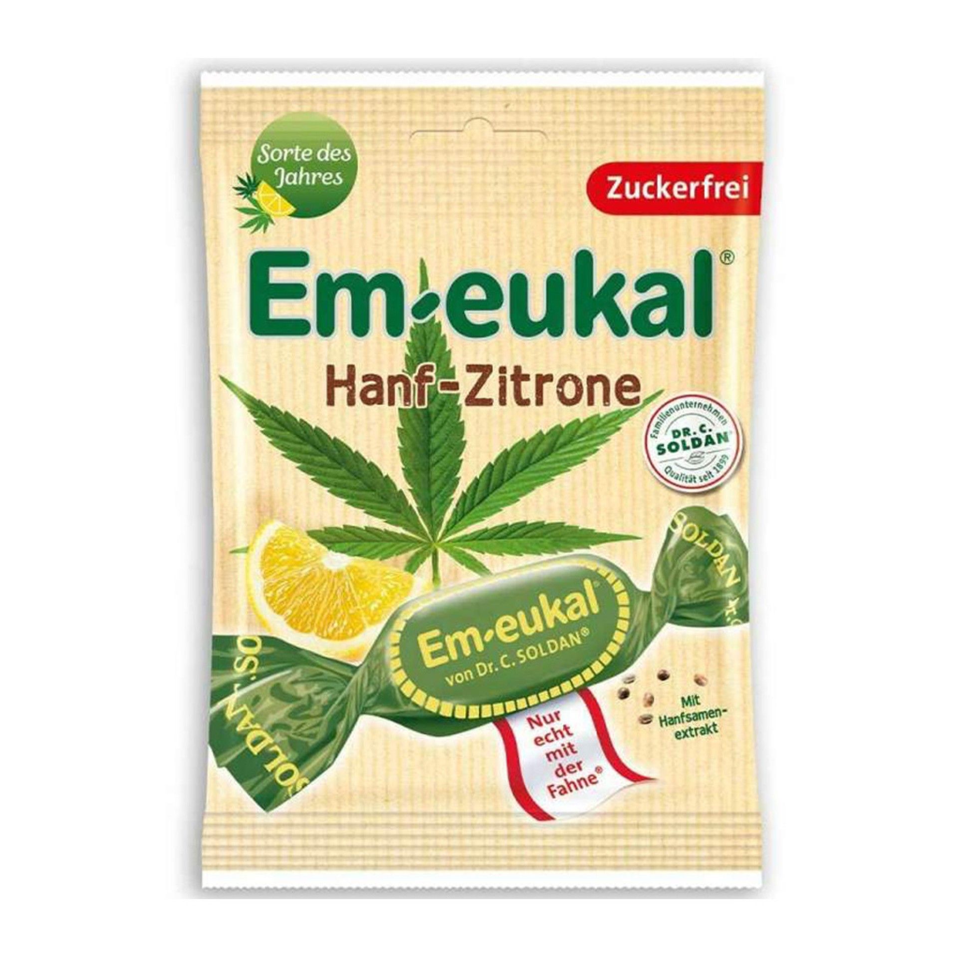 Em-Eukal Rebuçados de Cânhamo e Limão sem Açúcar