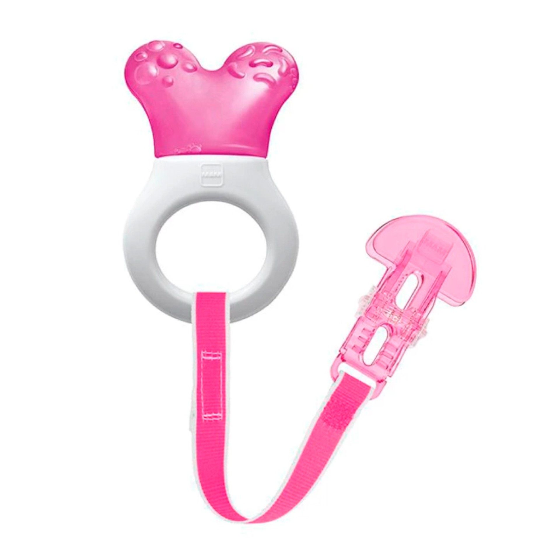 MAM Mordedor Mini Cooler + Clip com Água Rosa +2m