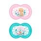 MAM Original Chupeta Silicone Rosa 6m+ 2un