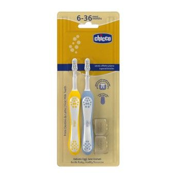 Chicco Escovas Primeiros Dentes 6-36 meses Pack Azul