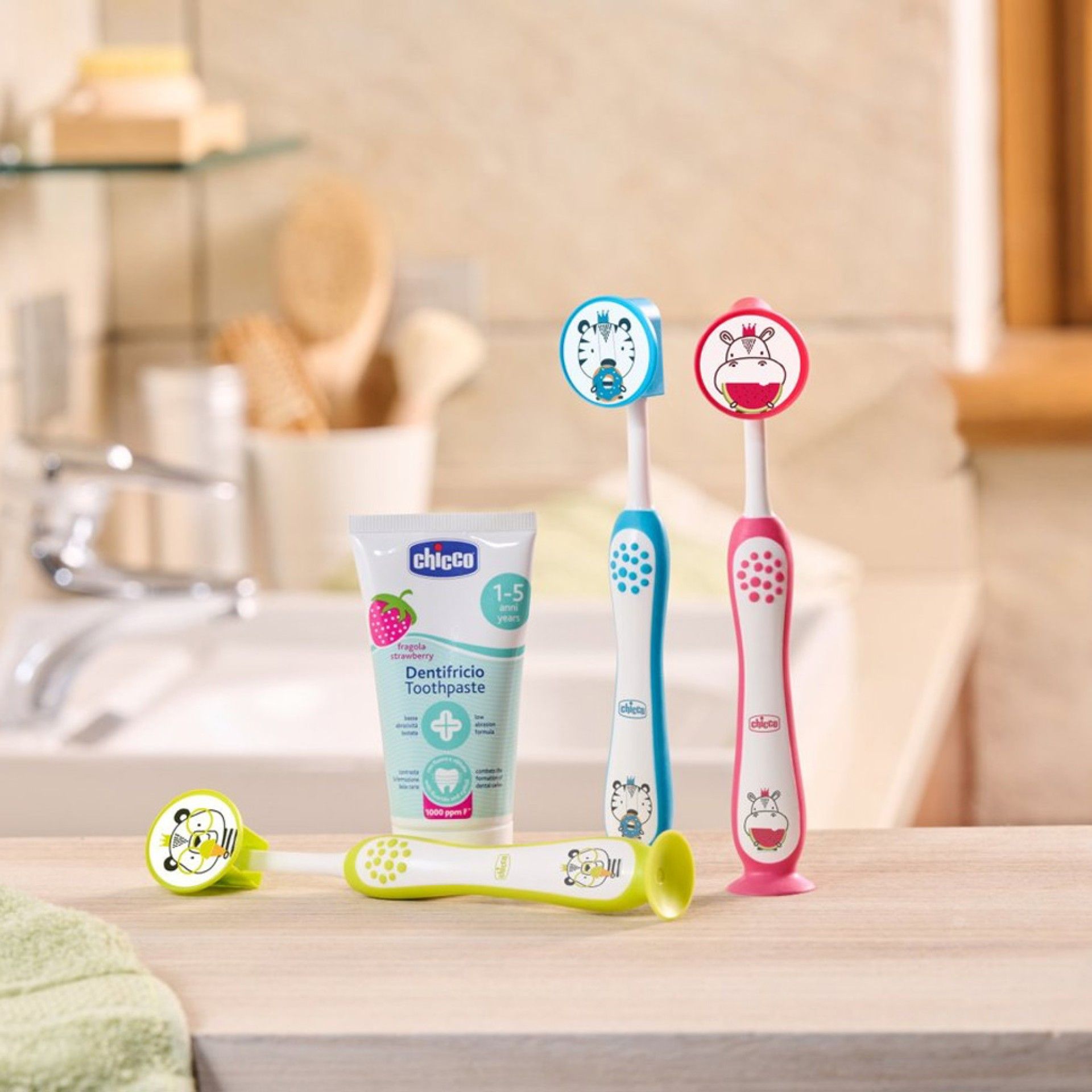 Chicco Escova de Dentes Hipopótamo Rosa Criança 3-6 anos