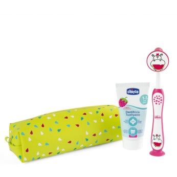 Chicco Conjunto Higiene Oral Hipoptamo Rosa Criana 3-6 anos