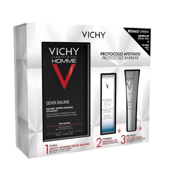 Vichy Homme Protocolo Ps-Barbear Sensi Baume Coffret