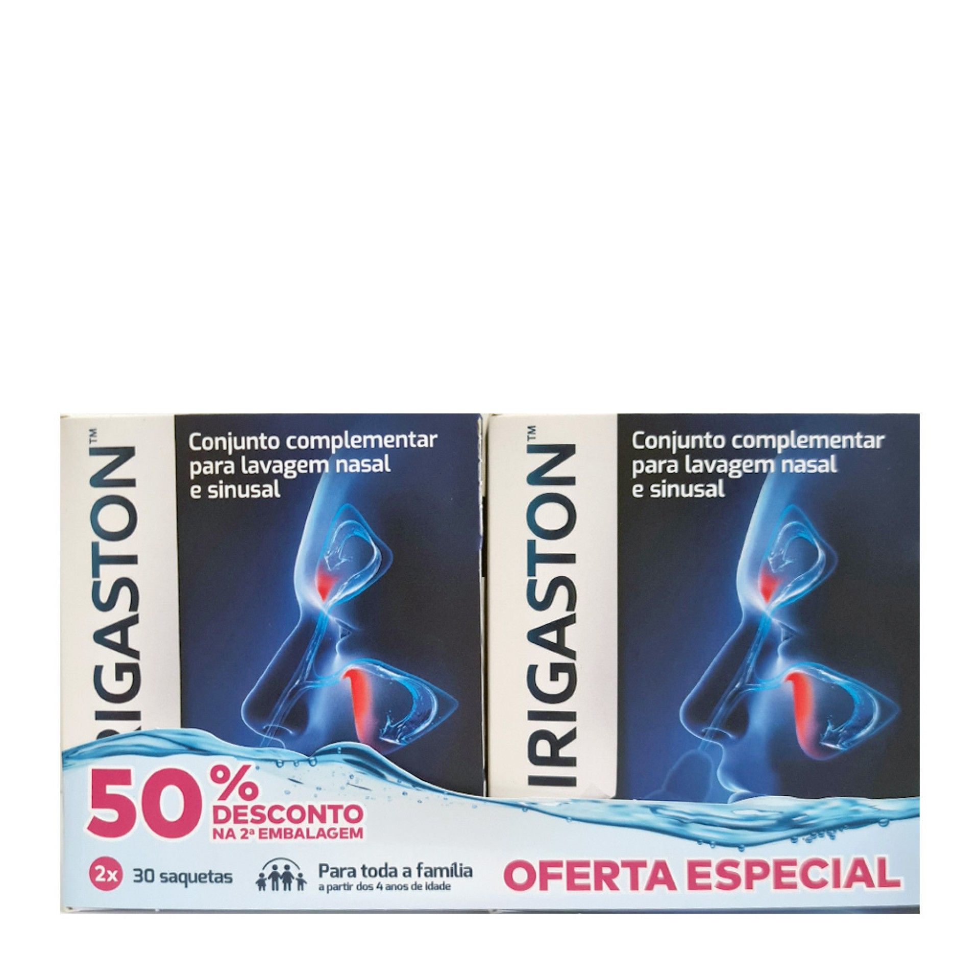 Irigaston Lavagem Nasal 30 Saquetas OFERTA 50% na 2a Embalagem