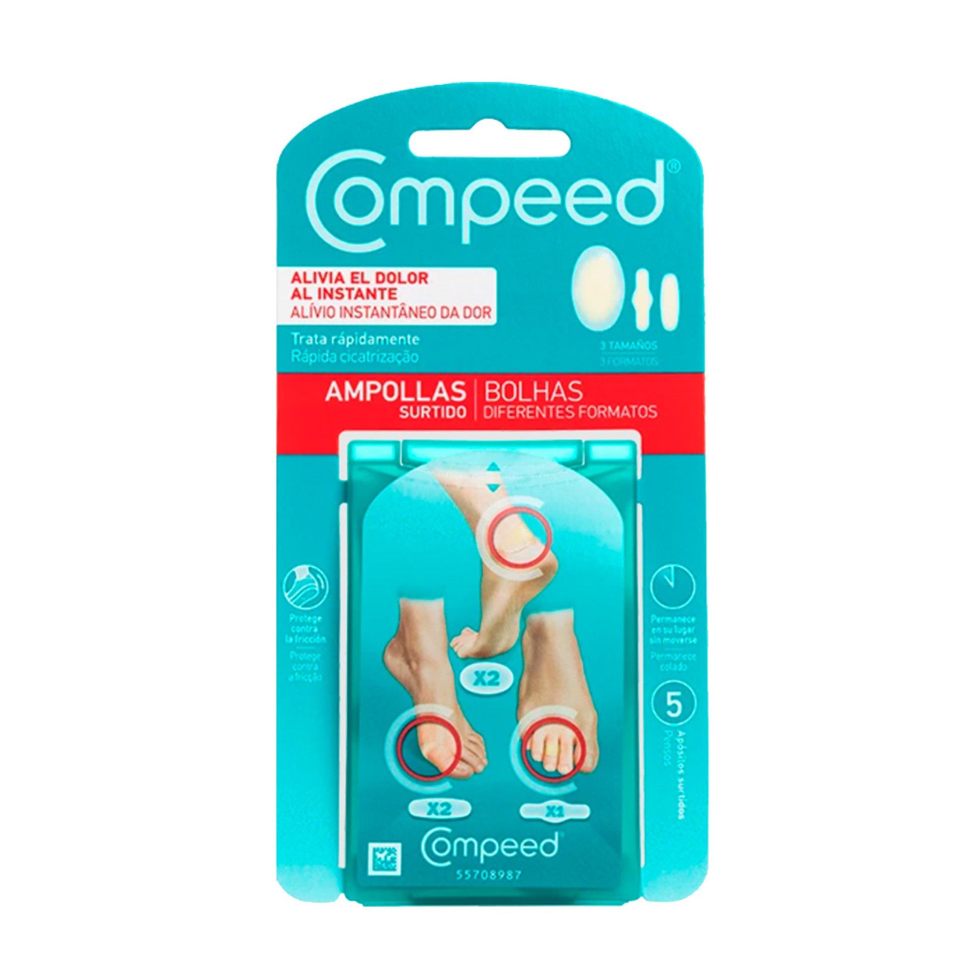 Compeed Bolhas diferentes formatos 5 pensos