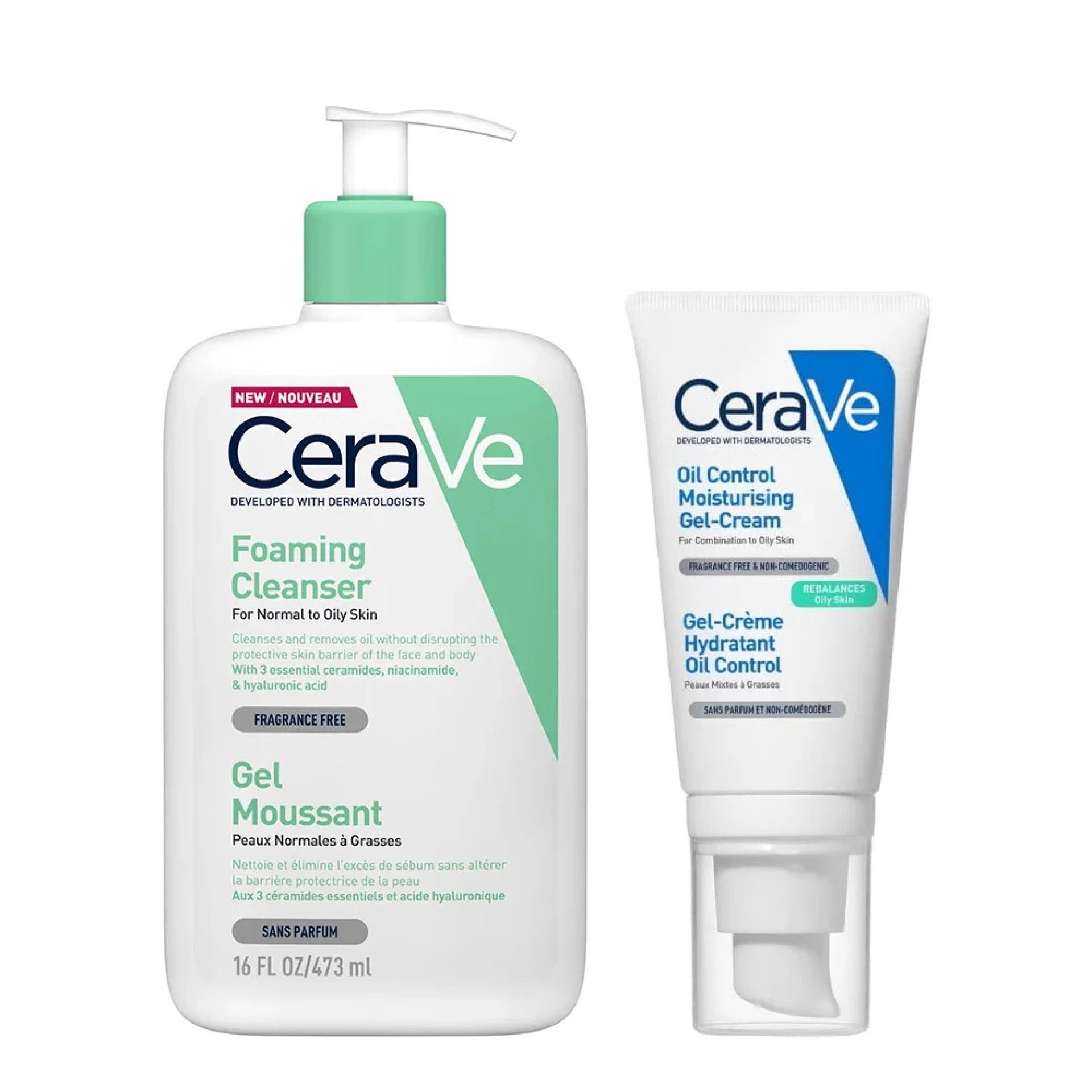Cerave Gel-Espuma Limpeza Facial + Gel-Creme Oil Control