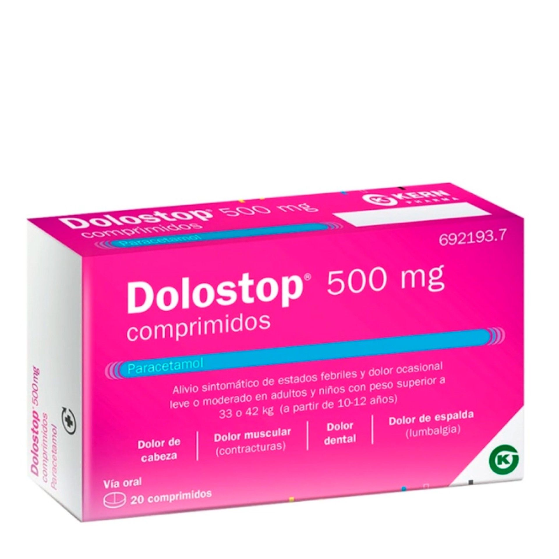 Dolostop 500 mg 20 comprimidos