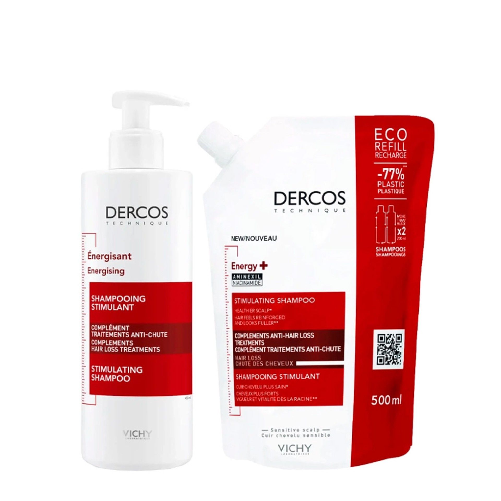 Dercos Energy+ Champô Estimulante Antiqueda + Recarga